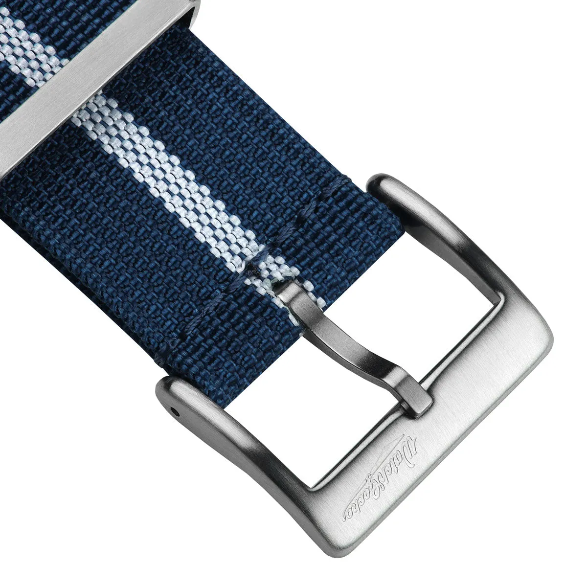 WatchGecko Ridge British Military Watch Strap - Navy & White Stripe