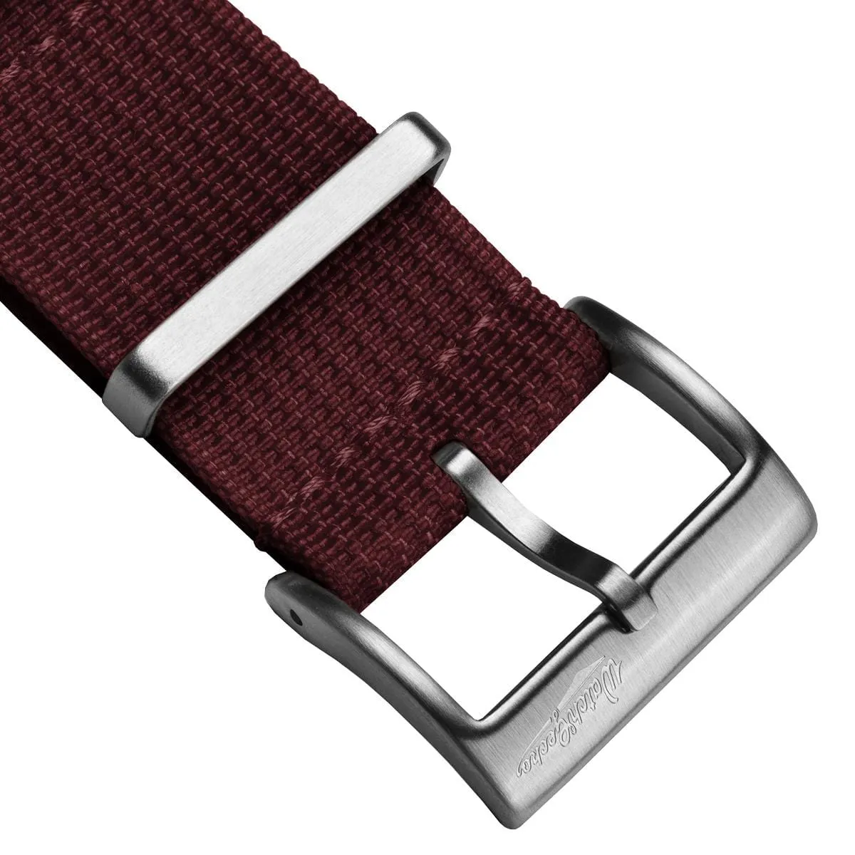 WatchGecko Ridge Military Nylon Watch Strap - Burgundy Red