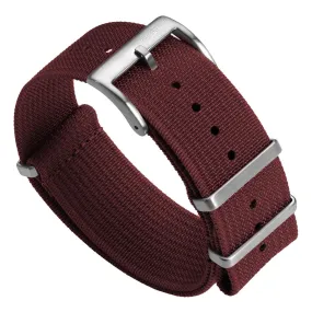 WatchGecko Ridge Military Nylon Watch Strap - Burgundy Red