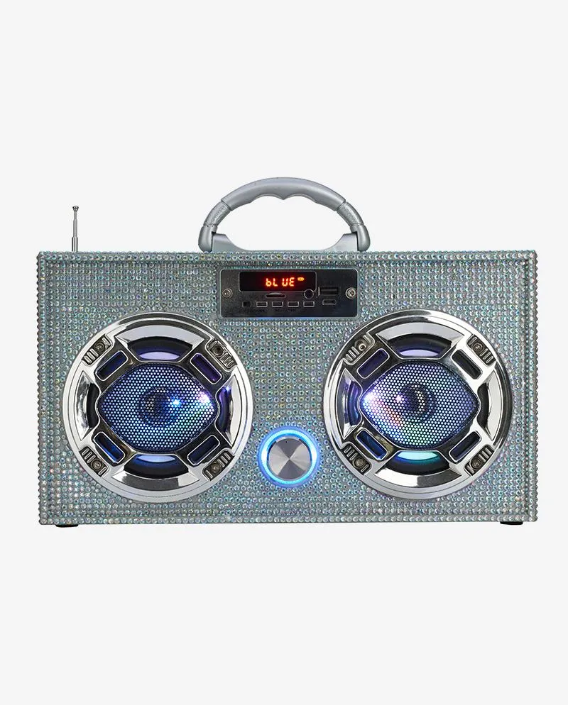 Wireless Bluetooth Iridescent Bling Retro Boombox