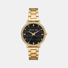 Women's Black Analog Stainless Steel Watch MK4593