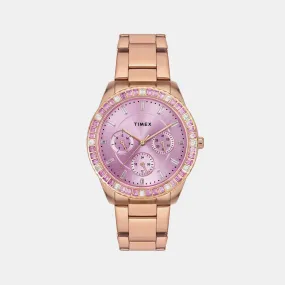 Women's Rose Gold Analog Stainless Steel Watch TWEL16801