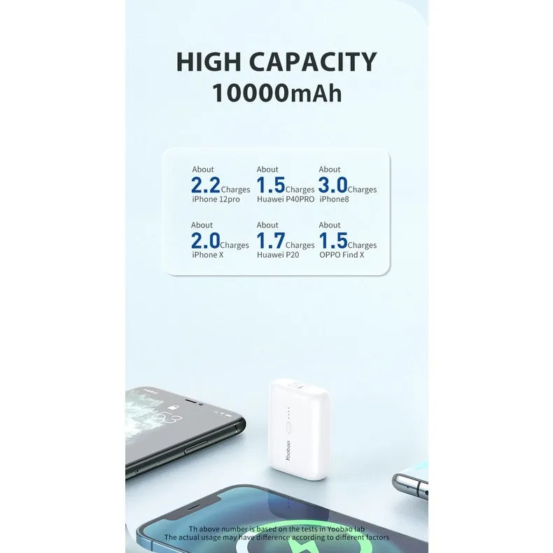 Yoobao PD20 Mini I 10000mAh Fast Charging Super Mini Power Bank/ Festival Pack I PD 20W Charger Set QC18W/PD20W