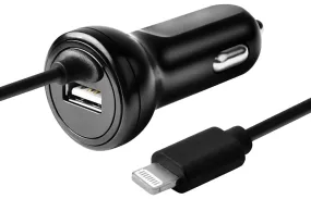 Zenith PM1024FC8 Lightning Fixed Car Charger, 12 to 24 VDC Input, 5 V Output, 3 ft L Cord, Black :CD: QUANTITY: 1